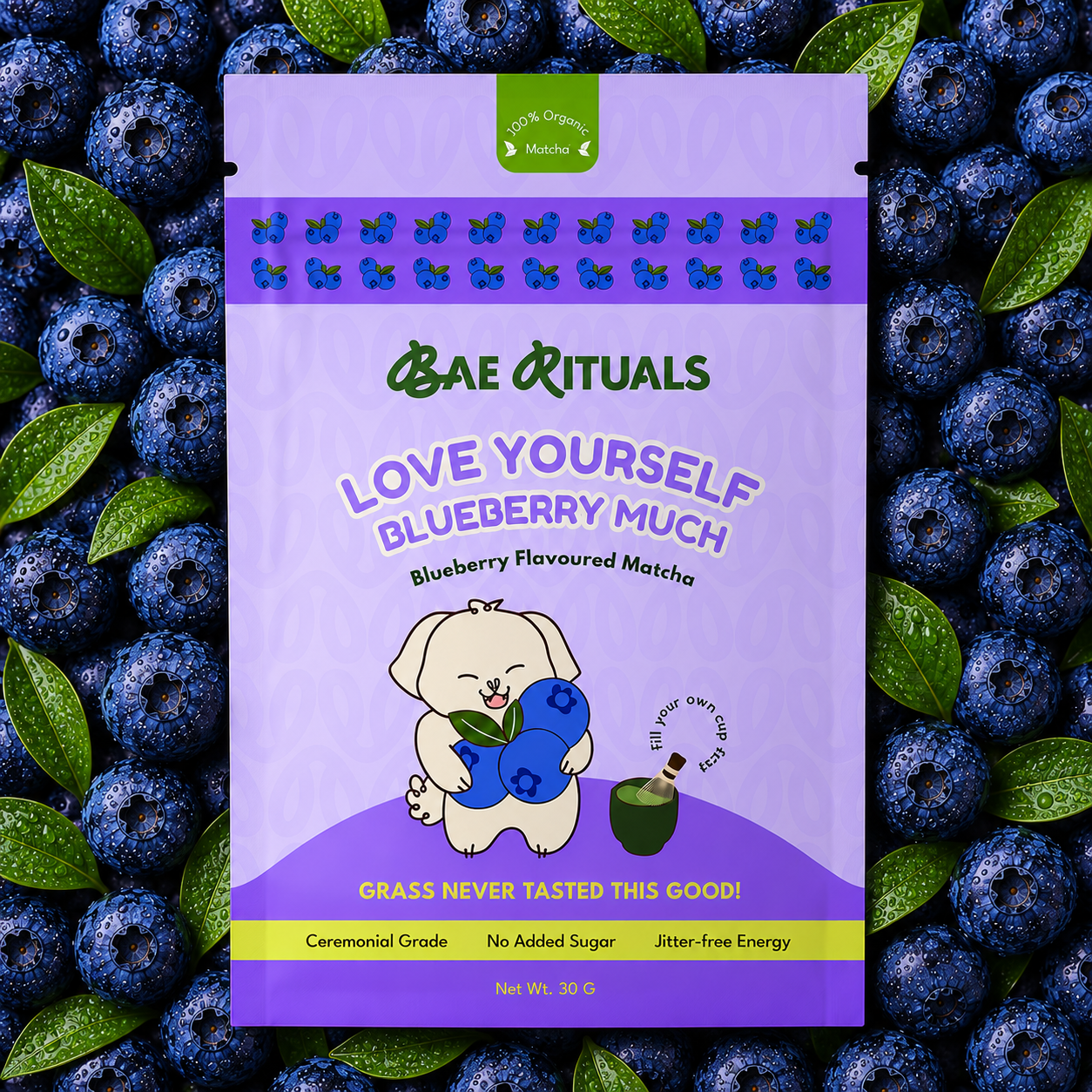 Blueberry Matcha Powder |  Organic Ceremonial Grade