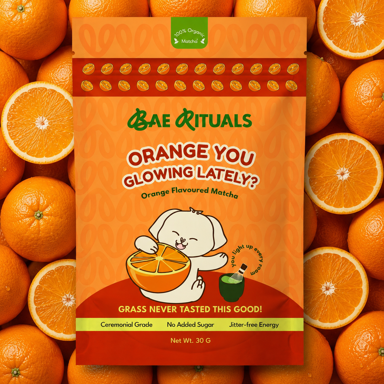Orange Matcha Powder | Organic Ceremonial Grade